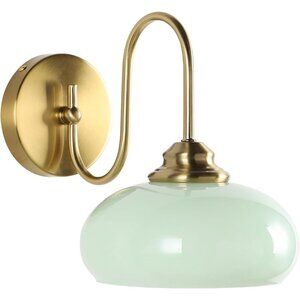 Mid Century Modern Wall Sconce Vintage 1-Light Green Glass Wall Sconce Antique